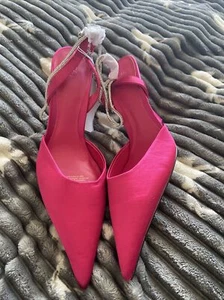H&M hot pink stiletto shoes size 7 new - Picture 1 of 5