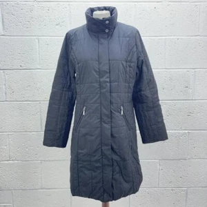 CAPPOTTO LONGLINE NERO LEGGERO IMBOTTITO CERNIERA Y2K UK 12 - Foto 1 di 6