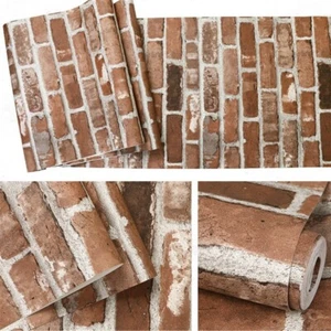 10x0.53m High Quality 3D Brick Stone Effect Wallpaper Vintage Textured Decor DIY - Picture 1 of 16