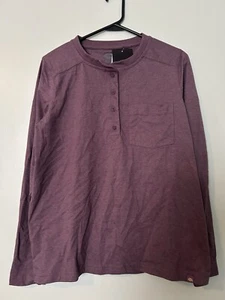 DICKIES Womens Heavyweight Henley Long Sleeve Shirt Purple Size Medium - Picture 1 of 11