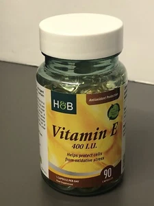 Holland & Barrett Vitamin E 400iu 90 Capsules Protect From Oxidative Stress. NEW - Picture 1 of 3