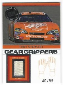 TONY STEWART 2006 PRESS PASS GEAR GRIPPERS RACE-USED GLOVES #40/99 NASCAR