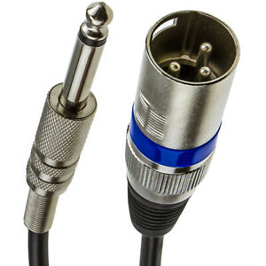 XLR Mixer 3 Pin Plug to 6.35mm Male Mono Guitar Jack Plug Cable 1m/2m/3m/5m/6m