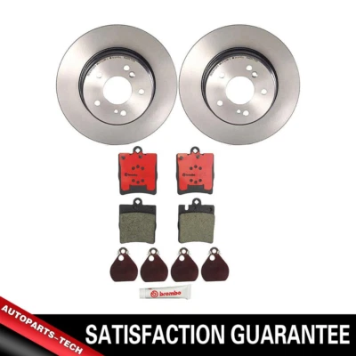 适用于 2003 梅赛德斯-奔驰 C230 布雷博陶瓷刹车片和后转子 — 第 1/4 张图片