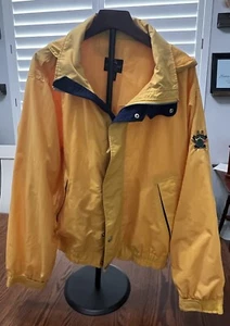 Vintage Willis & Geiger Men's Yellow and Blue Windbreaker Jacket Size Medium - Picture 1 of 12