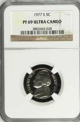 1977 S Jefferson Nickel NGC PF 69 Ultra Cameo - Image 1 of 2