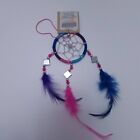 Small Dream Catcher Feathers Circle Design Silver Square With Tag
