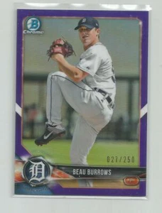 Bowman Chrome Draft Beau Burrows Purple Refractor 027/250 2018 - Imagen 1 de 1