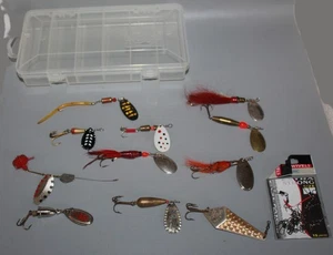 11 LURE SPINNERS inc ILBA ABU CYBELLE & BAHCO CAJA DE SEÑUELOS DE PLÁSTICO Y COLMIC SWIVELS - Imagen 1 de 11