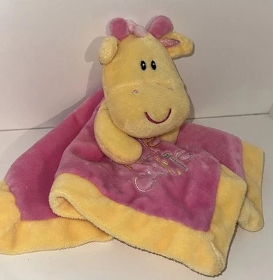 Manta de seguridad First Impressions amarillo rosa felpa Lovey jirafa Macys 2013 Foto 1 de 4