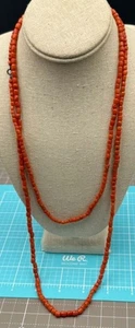 Vintage Salmon Colored Coral Bead 54" Opera Length Flapper Necklace - Picture 1 of 5
