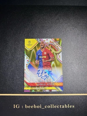 Samuel Eto’o Gold Lava Auto /50 2024-25 Topps Finest UEFA Camerún Barcelona Foto 1 de 2