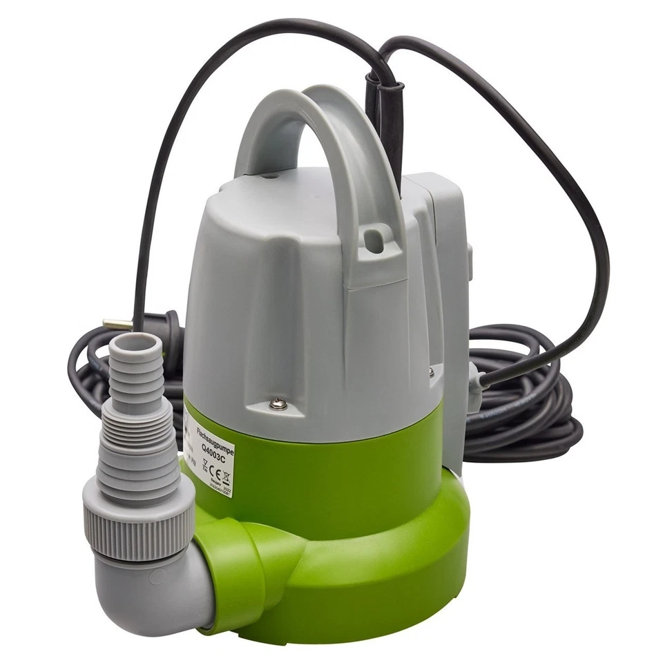 CHM GmbH Flachsaugend Entwässerungspumpe 250W 6000l/h - Grau/Grün (25-16-002100)