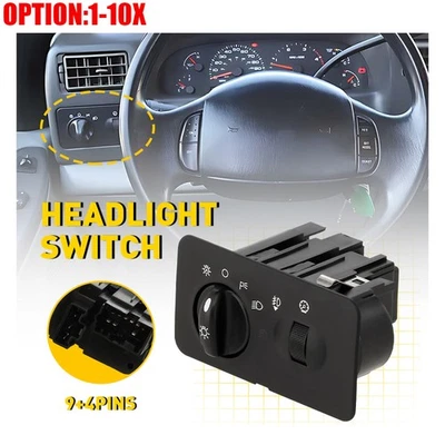 Headlight Switch Fits Ford 2002-2004 F-250 F-350 F-450 F-550 Super Duty Black - Image 1 of 4