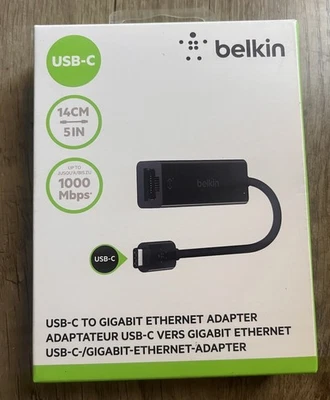 Belkin USB Type-C to Gigabit Ethernet Adapter - BRAND NEW SEALED - Image 1 of 3