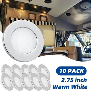 12V RV Light Fixtures Interior LED Recessed Ceiling Light Dimmable Warm White - Foto 1 di 9