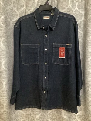 Levi Strauss Signature Big Size 2XL Loose Relaxed Fit Blue Denim Shirt Jacket - Image 1 of 4