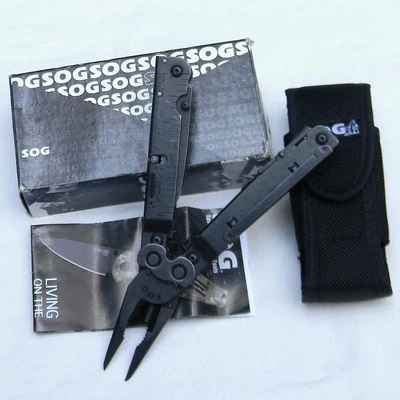 SOG B66-N black oxide Power Assist compound leverage EOD tool, orig sheath; NIB - Image 1 of 4