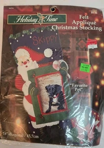New Holiday Time Felt Applique Christmas Stocking "Favorite Pet" - Picture 1 of 4
