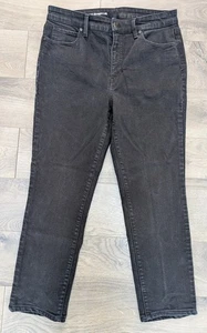 Talbots Petite Flawless hohe Taille gerades Bein knöchellang schwarze Jeans Größe 12P - Bild 1 von 6