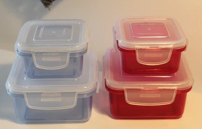 4 Lock & Lock   LocknLock    Vorratsdosen   SET    FARB MIX   180/410 ml - Bild 1 von 3