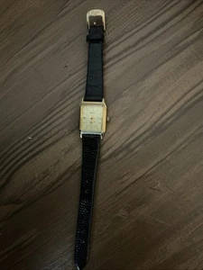 Ladies Benrus Diamond Quartz Watch W/lizard Watch Band- Works - Picture 1 of 4