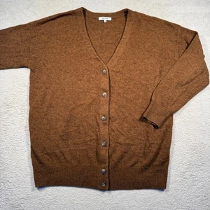 Madewell Merino Wool Blend Cardigan Sweater Womens M Brown Button Up - Picture 1 of 5
