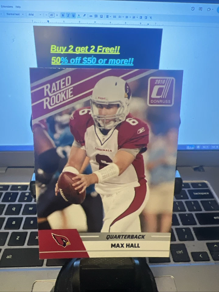 2010 Donruss Rated Rookies Max Hall #69 Arizona Cardinals - Image 1 of 1