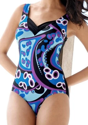 BADEANZUG schwarz-blau-lila-weiss OPTIMIZER Gr.54 Cup B NEU - Bild 1 von 3