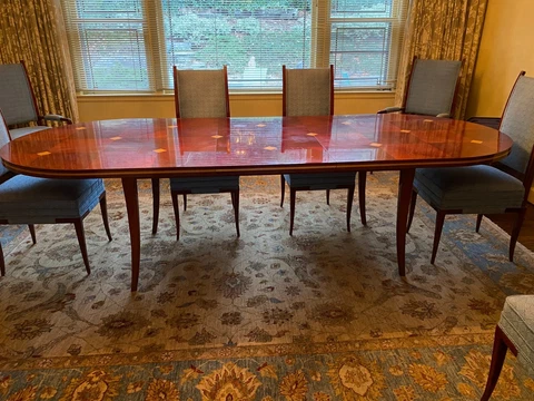 Tommi Parzinger Dining Table only Mid Century Modern Extends 84" or 105" Open Cover