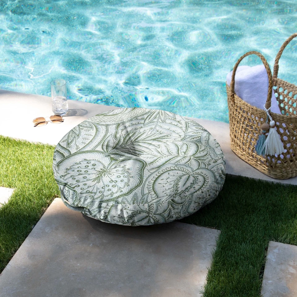 Sorra Home Sensibility Spring Outdoor Tufted Floor Pillow Single 24 in - Image 1 of 4