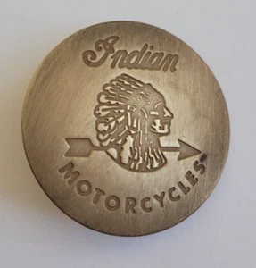 Insignia de motocicleta india de latón liso - pasador de insignia de motociclista de latón coleccionable de 1,75 - Imagen 1 de 2
