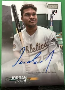 2023 TOPPS STADIUM CLUB #SCBA-JDZ JORDAN DIAZ On Card AUTO ROOKIE ATHLETICS RC - Picture 1 of 6