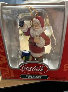 Vintage Coca-Cola Santa Cheers Trim-A-Tree Weihnachtsschmuck Neu im Karton - Bild 1 von 2