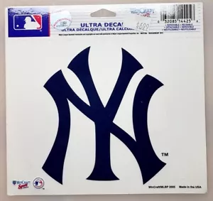 New York YANKEES Navy Blue NY Logo 6" Clear Vinyl Decal Car Window Sticker MLB - Picture 1 of 1
