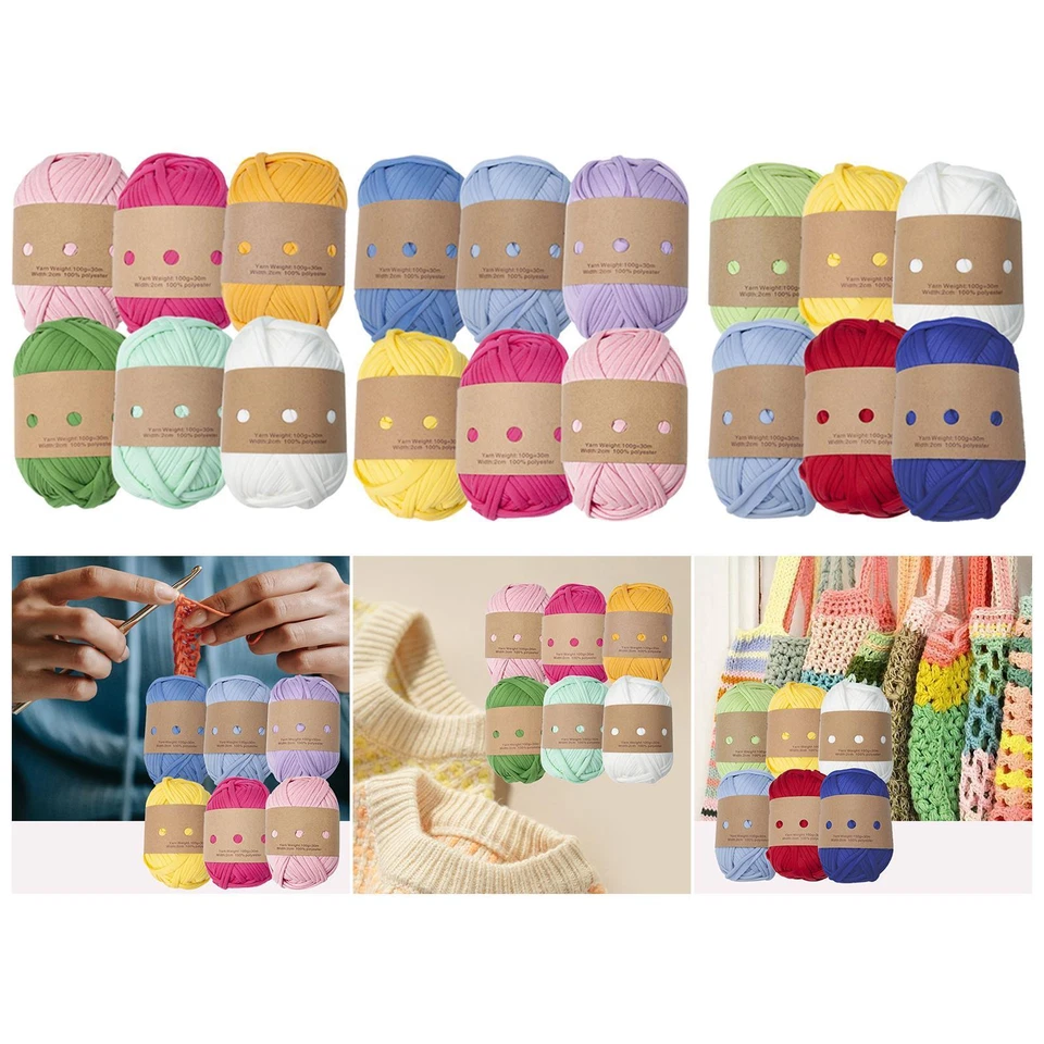 6-teiliges Strickgarn-Set, Körbe, Kissen, Taschen, Häkelarbeit, Stoff, - Bild 1 von 1