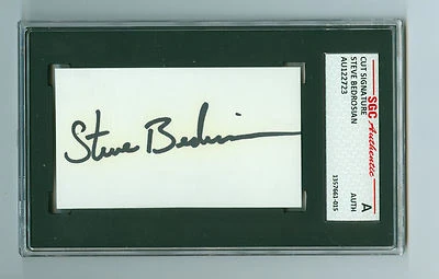 Cartão de índice autografado Steve Bedrosian corte automático SGC autêntico lajeado - Imagem 1 de 2