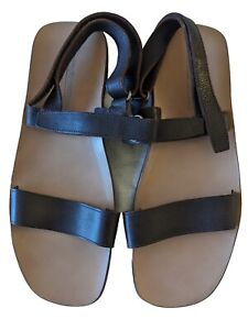 PRADA Brand Men Open Toe Sandal, SIZE 11.5 , Brown, Leather, Made in Italy