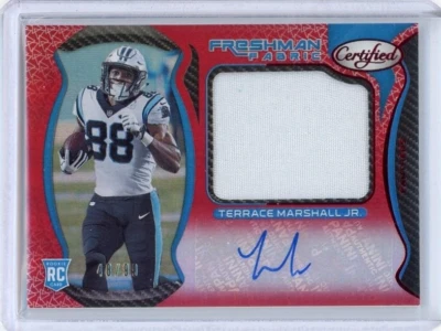2021 Certified Terrace Marshall Jr Freshman Fabric RPA Rookie Autograph /99 - Image 1 of 2