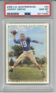 2008 UPPER DECK MASTERPIECES #50 JOHNNY UNITAS CARD COLTS PSA 10 LOW POP RARE - Picture 1 of 2