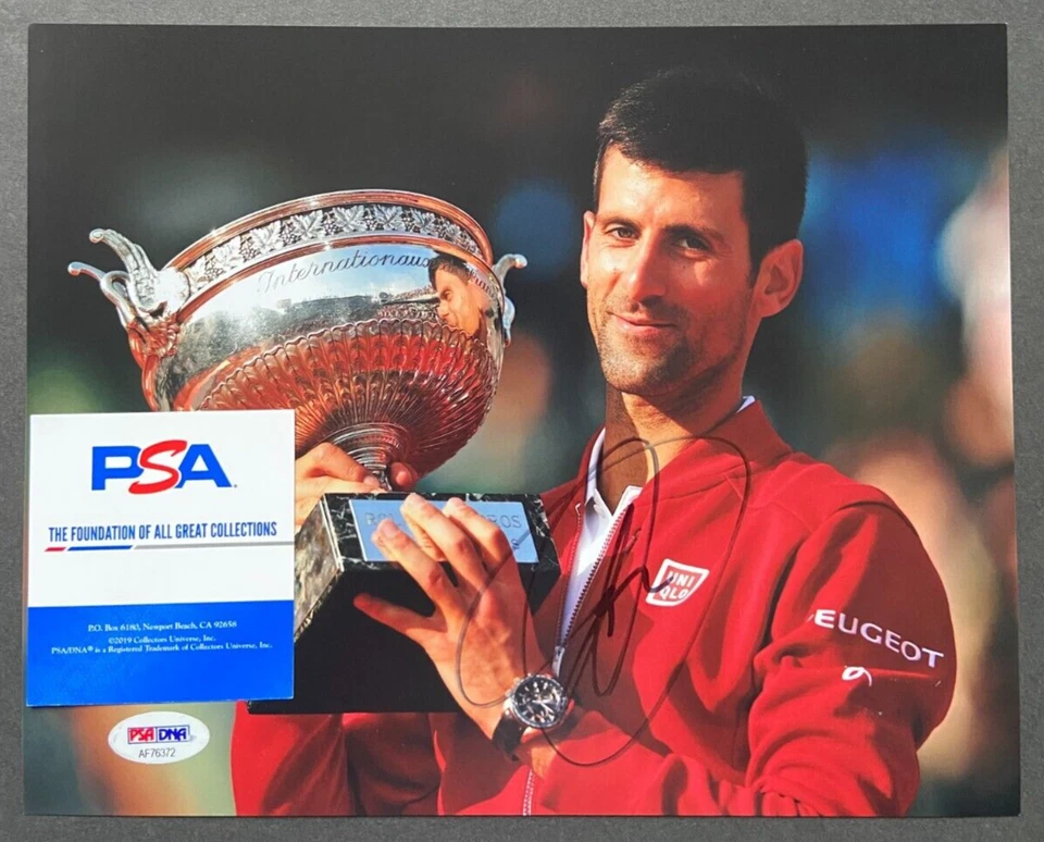 NOVAK DJOKOVIC SIGNED 8X10 PHOTO WIMBLEDON US FRENCH AUSTRALIAN OPEN 2023 PSA - Image 1 of 1