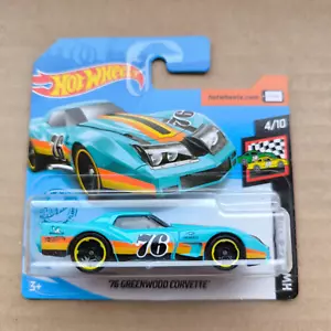 Hot Wheels SHORT CARD 2020 HW RACE DAY 76 GREENWOOD CORVETTE BLUE 4/10 - Picture 1 of 1