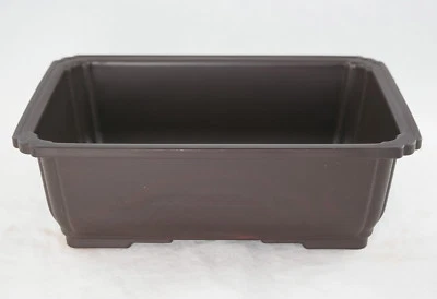 Bonsai rectangular de plástico/olla suculenta 10,5"x 7,75"x 3,5" - marrón oscuro  Foto 1 de 4