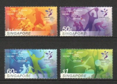 SINGAPORE 2005 117TH INT'L OLYMPIC COMMITTEE SESSION COMP. SET OF 4 STAMPS MINT - Image 1 of 3
