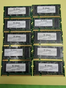 LOT OF TEN (10) INFINEON PC2100 266Mhz 256MB (10x256MB) SODIMM MEMORY - Picture 1 of 1