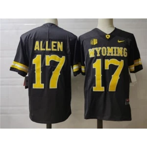 Josh Allen Wyoming Cowboys College #17 Single Patch Sewn Jersey BROWN SZ 3XL NWT - Picture 1 of 10