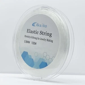 Elastic Bracelet String Cord, 0.8mm 328ft Crystal Stretch Bead String Cord fo... - Picture 1 of 8