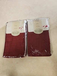 Set 2 NEW Whole Home Silky Curtain Panel - Scarlet - Brookfield From Sears 54x63 - Picture 1 of 8