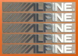 5 pcs Sticker for ALPINE Skylake Silver Chrome Color Logo Decal Badge 50mm x 6mm - Picture 1 of 1