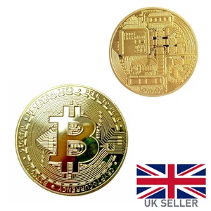 Cryptocurrency Crypto Gold Plated Bitcoin Coin Collectable Souvenir Gift BTC - Picture 1 of 3